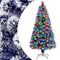 vidaXL - Kunstkerstboom - met - verlichting - 120 - cm - glasvezel - wit - en - blauw