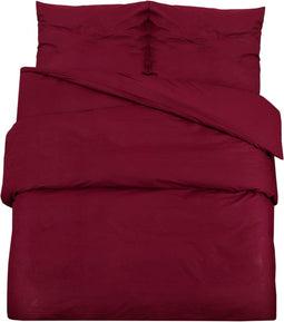 vidaXL - Dekbedovertrekset - 225x220 - cm - katoen - bordeauxrood