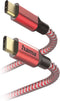 Hama Reflective - USB-C naar USB-C Kabel - Snellaadkabel 3A 150cm Rood