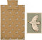 Studio Loco Dekbedovertrek eenpersoons Bird - 140x220cm - Mosterd