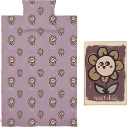 Studio Loco Dekbedovertrek eenpersoons Floral - 140x220cm - Lavendel