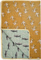 Studio Loco Plaid Whale/Bird - 135x95cm - Muntgroen/Mosterd