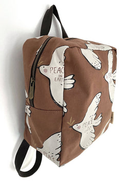 Studio Loco Waterproof Kleuterrugzak Bird - 26x23x13cm - Bruin