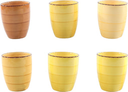 Studio Tavola - Koffiemok - 6 Stuks - Zonder Oor - Aardewerk - 340 ML - Sardegna