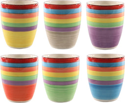 Studio Tavola - Koffiemok - 6 Stuks - Zonder Oor - Aardewerk - 340 ML - Ibizia
