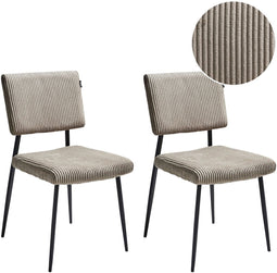 STURGIS - Eetkamerstoel set van 2 - Taupe - Corduroy