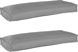 vidaXL - Ligbedkussens - voor - Bank - 2 - stuks - Grijs - 100x40x8 - cm - Oxford - Stof