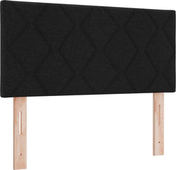 vidaXL - Hoofdbord - met - Diamant - Blokken - Ontwerp - in - Zwart - - - 100 - cm - Stof