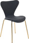BOONVILLE - Eetkamerstoel - Zwart/Goud- Synthetisch materiaal