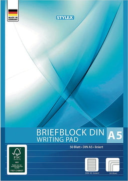Stylex Schrijfblok 50 vel A5 Lijn FSC
