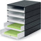 Styro ladenblok Stryoval Pro met 5 open laden, zwart/wit