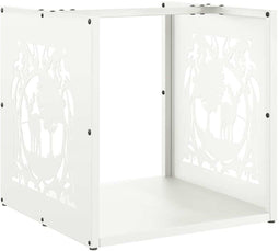 vidaXL - Brandhoutrek - 40x40x40 - cm - koudgewalst - staal - wit