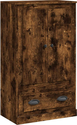 vidaXL - Hoge - kast - 60x35,5x103,5 - cm - bewerkt - hout - gerookt - eikenkleurig