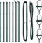 vidaXL - Tuinpalen - 7 - stuks - Groen - Ø32 - mm - 100 - cm - Gegalvaniseerd - Staal