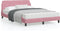 vidaXL - Bedframe - met - hoofdeinde - zonder - matras - 140x190 - cm - fluweel - roze