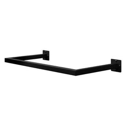eSituro Wandgemonteerde Kledingrail - Industrieel - Ruimtebesparend - Zwart - 64 x 6,5 x 30 cm