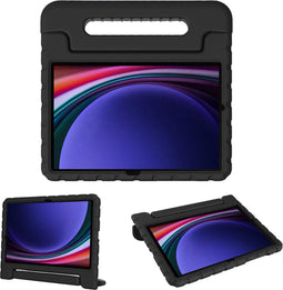 imoshion Kidsproof Backcover - Geschikt voor Samsung Galaxy Tab S9/S10 FE/S10 Lite - Schokabsorberend met handvat - Zwart