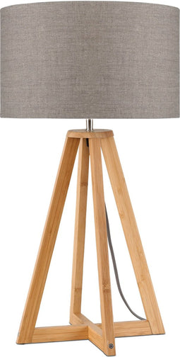 GOOD&MOJO Tafellamp Everest - Taupe/Bamboe - Ø32cm - Scandinavisch,Bohemian