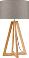 GOOD&MOJO Tafellamp Everest - Taupe/Bamboe - Ø32cm - Scandinavisch,Bohemian