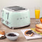 SMEG TSF03PGEU - Broodrooster - 4 brede sleuven 2000W - Watergroen