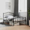 vidaXL - Bedframe - met - hoofd- - en - voeteneinde metaal - zwart - 100x190 - cm