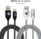 SUBBLIM PACK 2 CABLES USB TIPO USB-C-A 3.0 1 M BLACK/SILVER USB-kabel USB C USB A Aluminium, Zwart, Grijs, Wit
