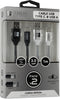 SUBBLIM PACK 2 CABLES USB TIPO USB-C-A 3.0 1 M BLACK/SILVER USB-kabel USB C USB A Aluminium, Zwart, Grijs, Wit