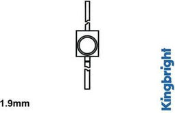 SUBMINIATUUR SOLID-STATE LED 1.9mm ROOD DIFFUUS (KM-2520ID-01)