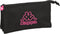 Pennenetui met 3 vakken Kappa Black and pink Zwart (22 x 12 x 3 cm)