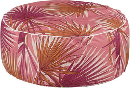 Mica Decorations Nuno Opblaasbare Poef met Palm Bladeren - H23 x Ø53 cm - Paars
