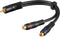 Subwoofer/Tulp mono (m) - Tulp stereo (v) audio adapter - verguld / koper - 0,20 meter