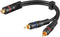 Subwoofer/Tulp stereo (m) - Tulp mono (v) audio adapter - verguld / koper - 0,20 meter