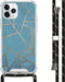 iMoshion iPhone 11 Pro - Hoesje met Koord - Verstelbaar Koord - Blauw Meerkleurig Goud