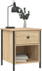 vidaXL - Nachtkastje - 40x42x50 - cm - bewerkt - hout - sonoma - eikenkleurig