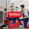 Toolland Gereedschapskist - Metaal - Uitklapbaar 5 vakken - Rood 530 x 200 x 210 mm