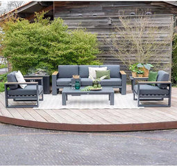 Garden Impressions Cube Sofa Loungeset - Teak Black