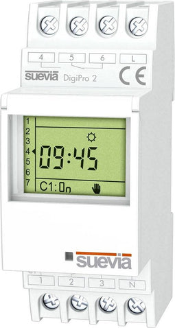 Suevia SU171912 Schakelklok voor DIN-rails DigiPro 2 Dagprogramma, Weekprogramma, Vakantieprogramma, Impulsprogramma
