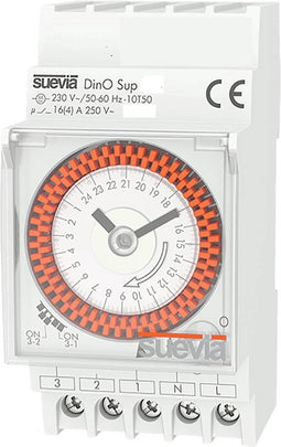 Suevia SU290132 Schakelklok voor DIN-rails DinO Sup D 230 V/AC Dagprogramma