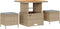 vidaXL - 3-delige - tuin - eetset - met - beige - kussens, - poly - rattan - en - acacia