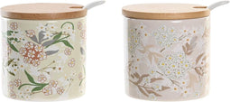 Suikerpot DKD Home Decor Bamboe Dolomite (7,5 x 7,5 x 7,5 cm)
