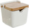 Suikerpot DKD Home Decor Wit Natuurlijk Bamboe Porselein 10,5 x 9 x 9 cm
