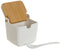 Suikerpot DKD Home Decor Wit Natuurlijk Bamboe Porselein 10,5 x 9 x 9 cm