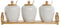 Suikerpot DKD Home Decor Wit Natuurlijk Bamboe Porselein 31 x 9 x 7 cm 4 Onderdelen