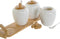 Suikerpot DKD Home Decor Wit Natuurlijk Bamboe Porselein 31 x 9 x 7 cm 4 Onderdelen