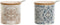 Suikerpot Home ESPRIT Blauw Beige Roze Lila Bamboe Dolomite 7,5 x 7,5 x 7,5 cm (2 Stuks)