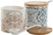 Suikerpot Home ESPRIT Blauw Beige Roze Lila Bamboe Dolomite 7,5 x 7,5 x 7,5 cm (2 Stuks)