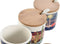 Suikerpot Home ESPRIT Blauw Groen Roze Lila Bamboe Dolomite 7,5 x 7,5 x 7,5 cm (3 Stuks)