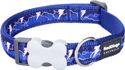 Hondenhalsband Red Dingo Lightning 20-32 cm Marineblauw