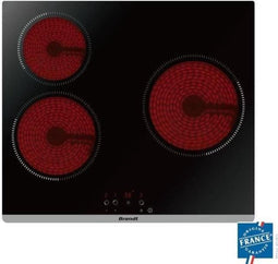 BRANDT BPV6320 - Keramische kookplaat - 3 zones - 5300W - L60cm - Glascoating - Zwart