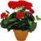 Mica Decorations Geranium Kunstplant in Bloempot Campana - H38 x Ø30 cm - Rood